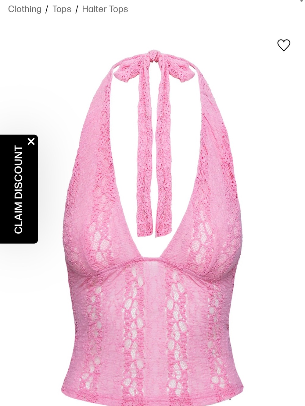 Princess Polly Pink Lace Halter Top